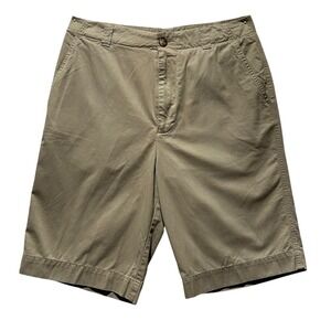 Lacoste Chino Shorts Flat Front 10in Casual‎ Khaki Golf FR Size 38* US Waist 30*